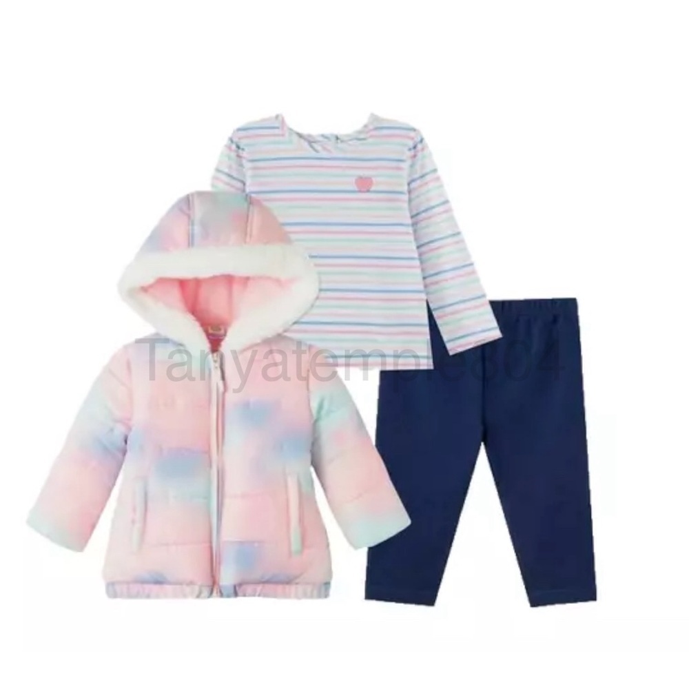 Kids Little me 3 piece outfit shirt pants jacket 4T